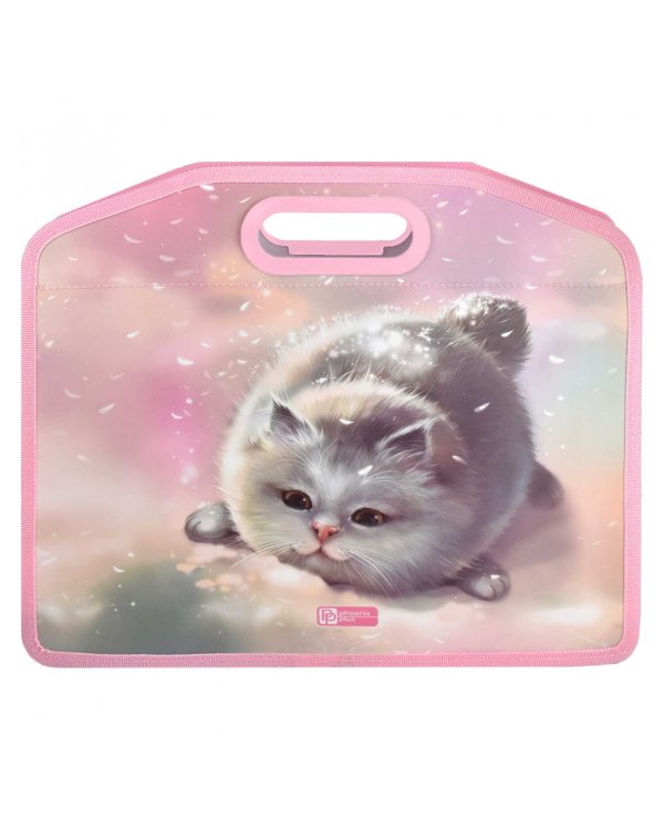 Папка для школьных тетрадей пластиковая Кот, А4