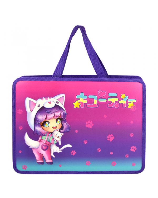 Папка для школьных тетрадей пластиковая Чиби, А4