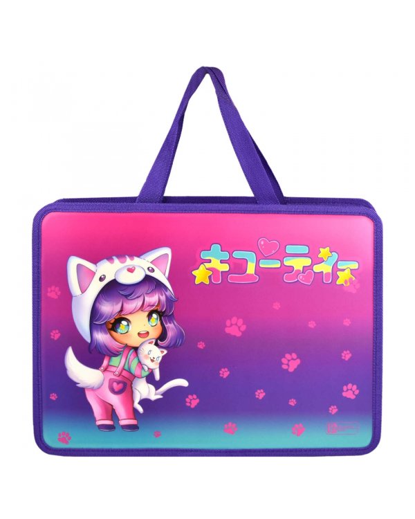 Папка для школьных тетрадей пластиковая Чиби, А4