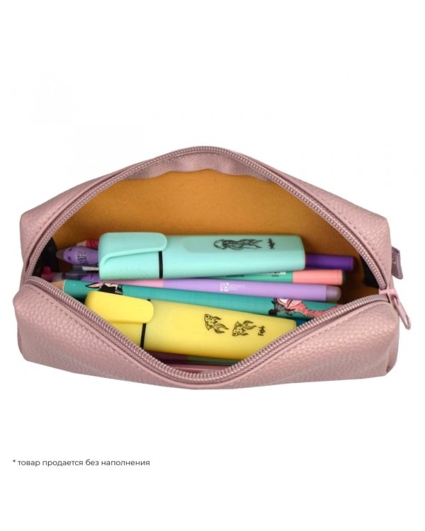 Пенал школьный, розовый
