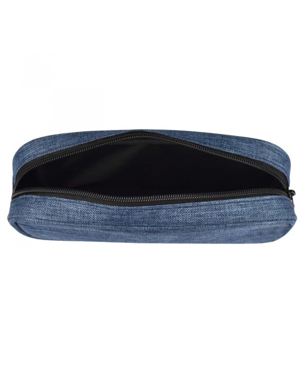 Пенал школьный, серо-синий