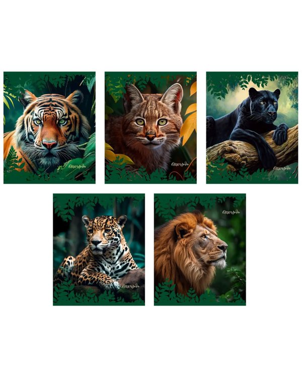 Тетрадь Дикая природа, 48 листов, клетка, в ассортименте