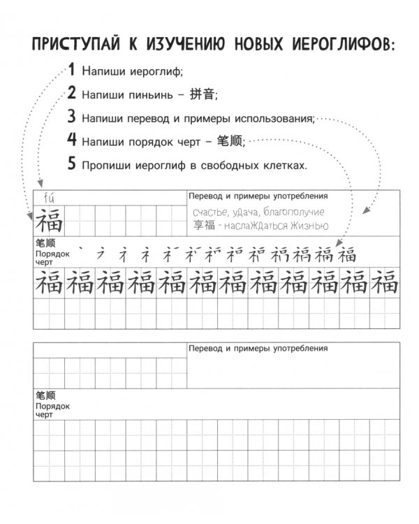 Тетрадь для записи китайских иероглифов Пекин, 48 листов, А5