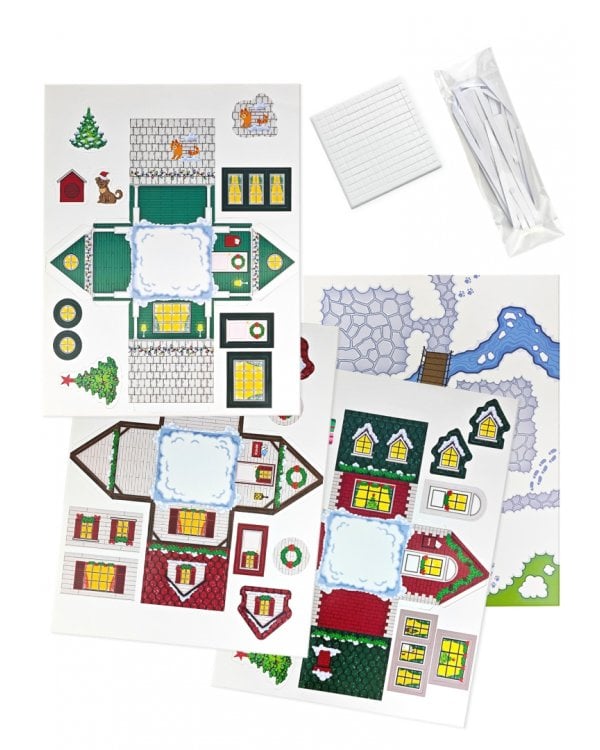 3D-аппликация Новогодние домики