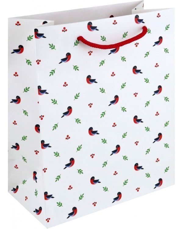 Пакет подарочный Паттерн снегири