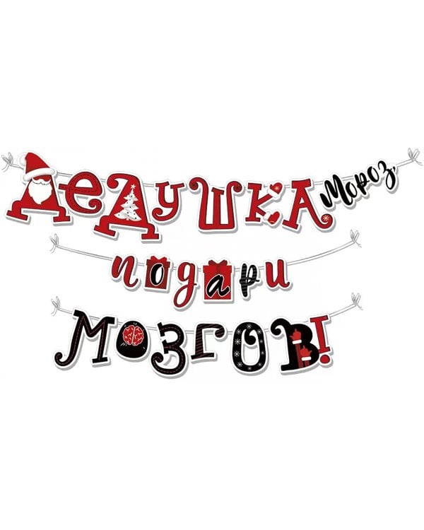 Гирлянда Дедушка Мороз, подари мозгов!