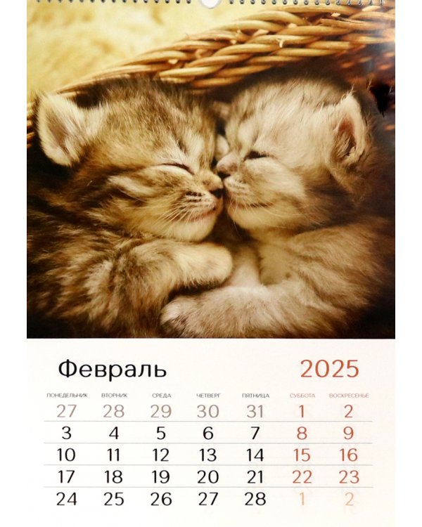 Календарь перекидной на 2025 год Котята, А3