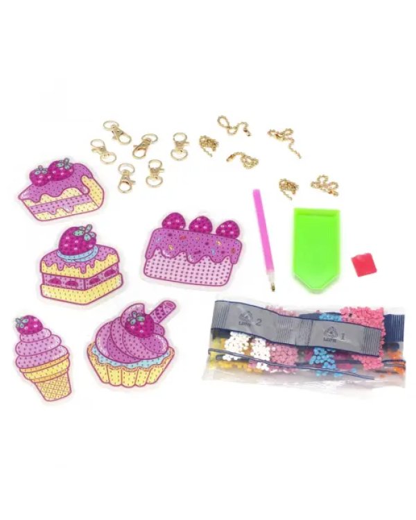 Алмазные брелоки Десерты, 5 штук