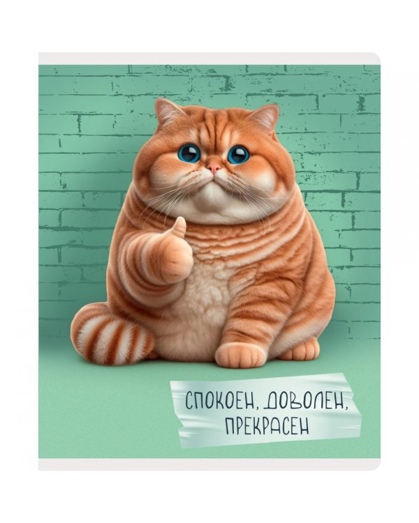 Тетрадь Осторожно, кот! 48 листов, клетка, в ассортименте