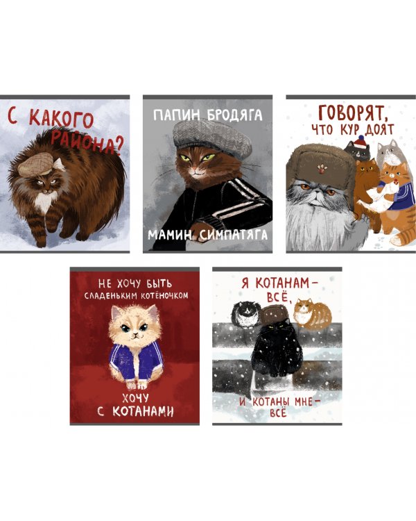 Тетрадь Возвращение котанов, 48 листов, клетка, в ассортименте