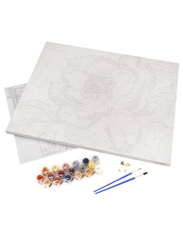 Картина по номерам с золотом на подрамнике Розовая нежность