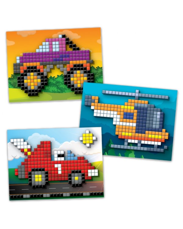 Разноцветная мозаика 3 в 1 Монстр-Трак. Вертолёт. Гоночный автомобиль