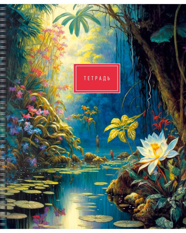 Тетрадь Тропические джунгли, 80 листов, клетка, в ассортименте
