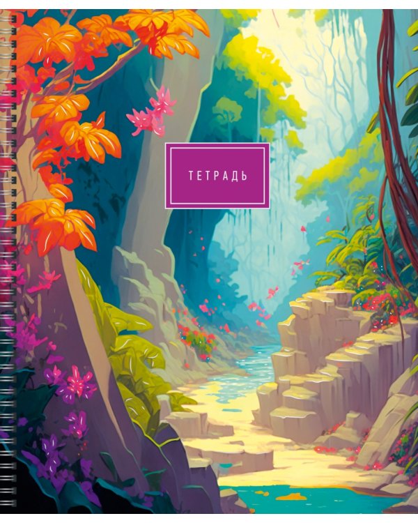 Тетрадь Тропические джунгли, 80 листов, клетка, в ассортименте