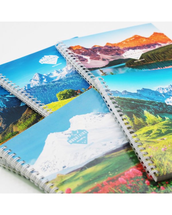 Тетрадь Горные вершины, 80 листов, клетка, в ассортименте