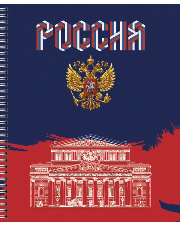 Тетрадь Россия, 96 листов, клетка, в ассортименте