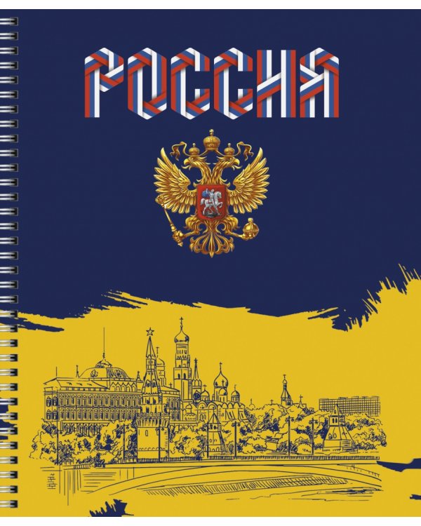 Тетрадь Россия, 96 листов, клетка, в ассортименте