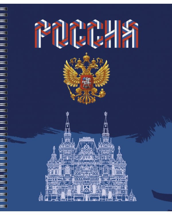 Тетрадь Россия, 96 листов, клетка, в ассортименте