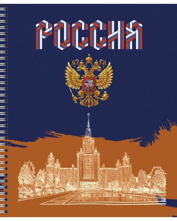 Тетрадь Россия, 96 листов, клетка, в ассортименте