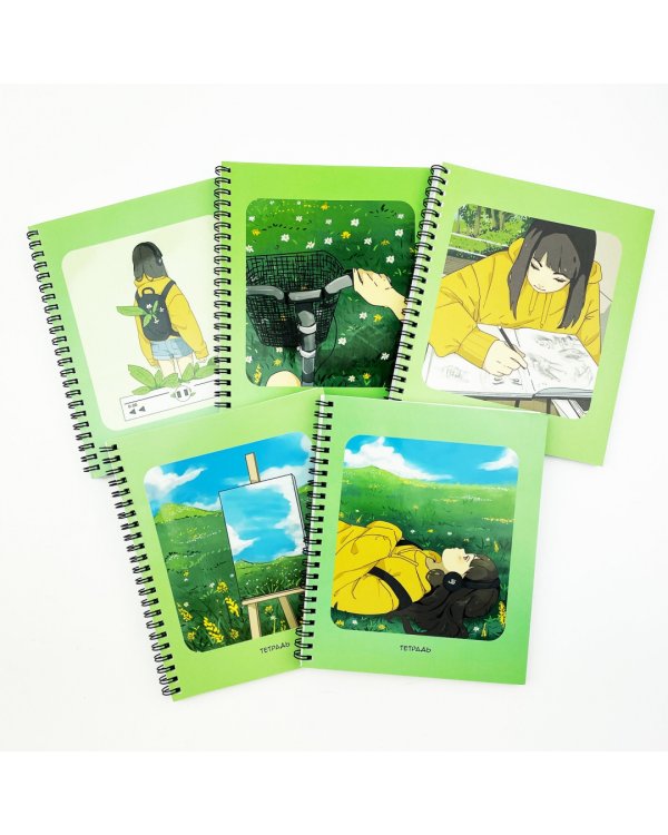 Тетрадь Summer, 96 листов, клетка, в ассортименте