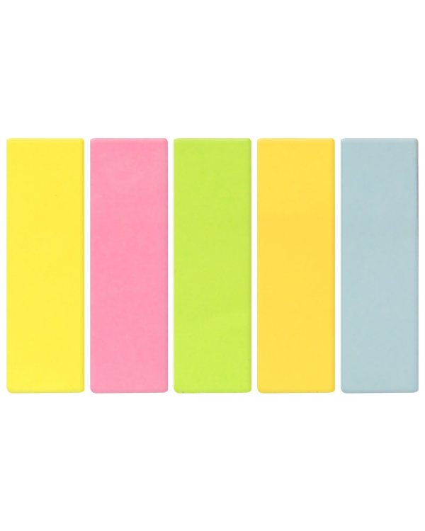 Закладки клейкие бумажные, 50 штук по 5 цветов, ассорти пастельные