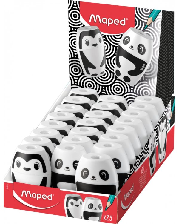 Точилка Shakky, 1 отверстие, с контейнером, в ассортименте