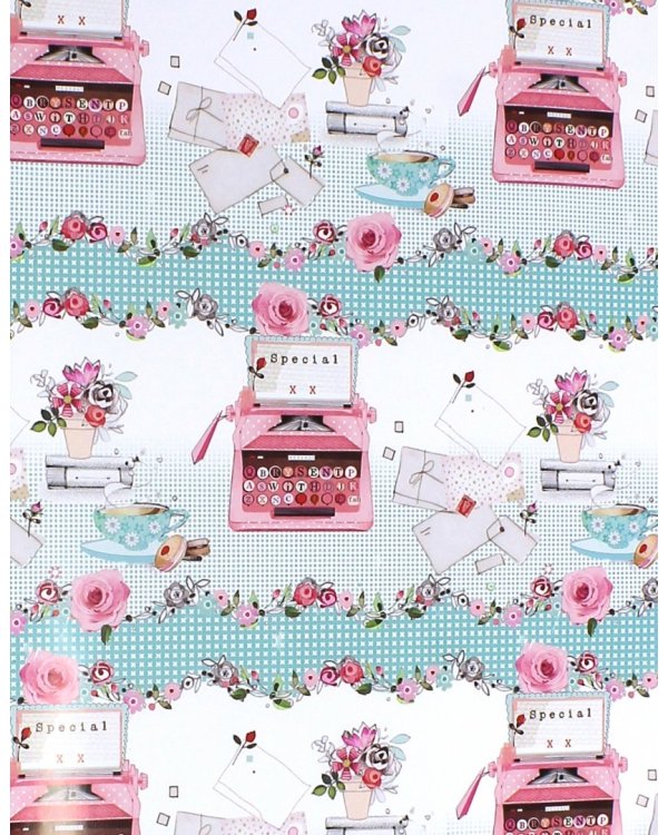 Бумага упаковочная "Печатная машинка" (39487)