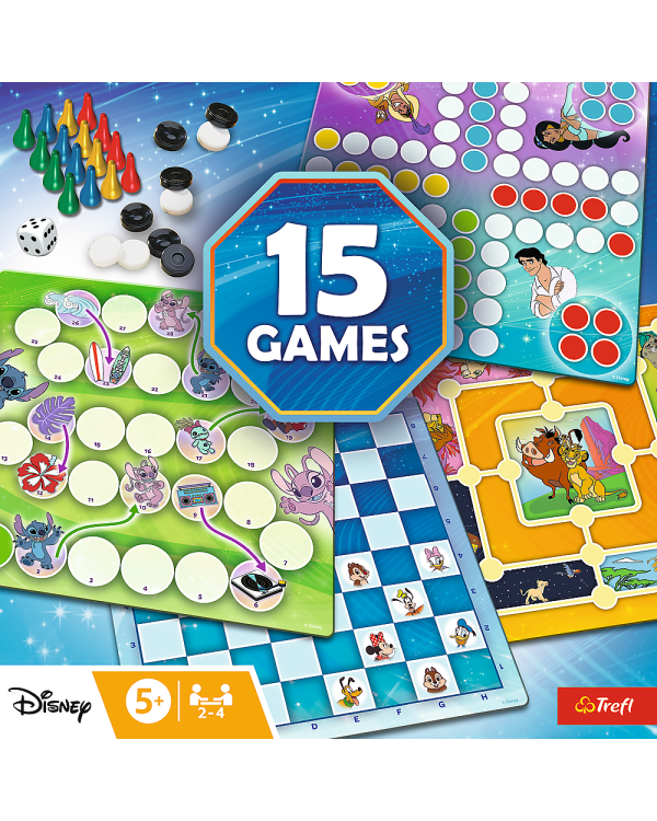 TREFL DISNEY Комплект настольных игр 15 в 1