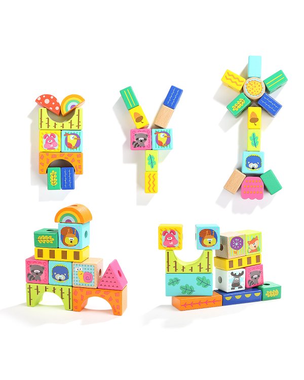 TOPBRIGHT Строительные блоки "Лесные животные", 38 штук