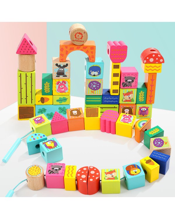 TOPBRIGHT Строительные блоки "Лесные животные", 38 штук