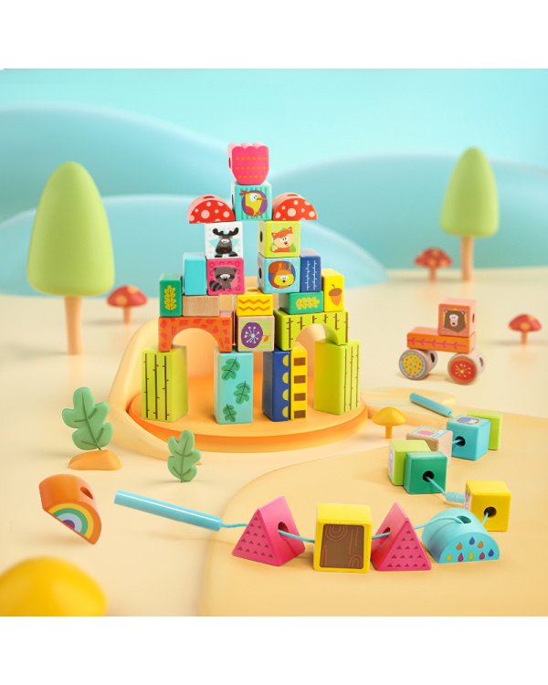 TOPBRIGHT Строительные блоки "Лесные животные", 38 штук