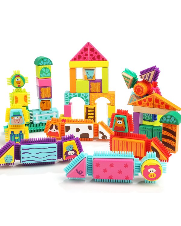 TOPBRIGHT Строительные блоки "Ферма", 80 штук