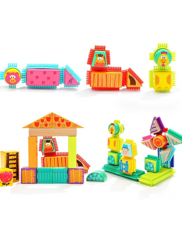 TOPBRIGHT Строительные блоки "Ферма", 80 штук