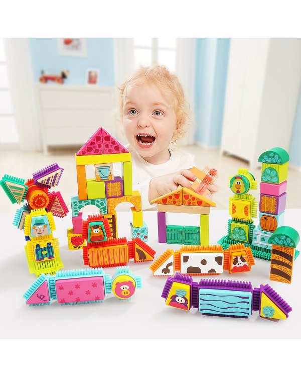 TOPBRIGHT Строительные блоки "Ферма", 80 штук