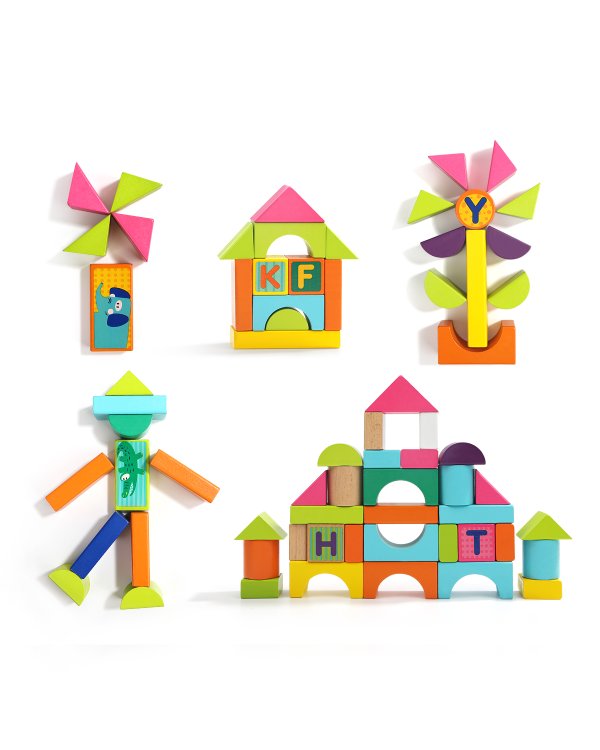 TOPBRIGHT Деревянные строительные блоки, 100 шт.