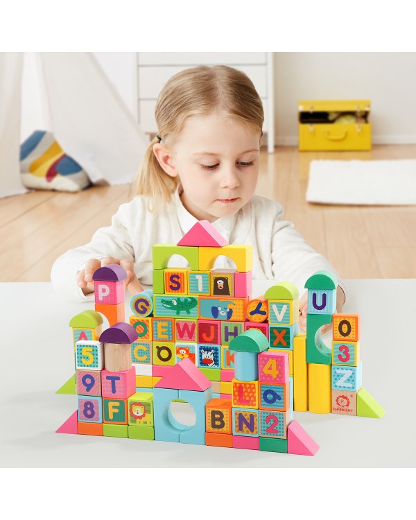 TOPBRIGHT Деревянные строительные блоки, 100 шт.