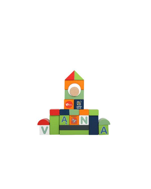 bo. Деревянные кубики "Алфавит и слова", на литовском языке