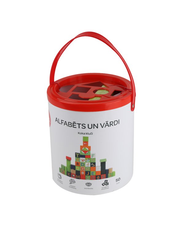 bo. Деревянные кубики "Алфавит и слова", на латышском языке