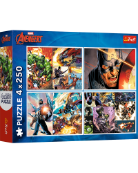 TREFL AVENGERS Комплект пазлов, 4x250 шт.