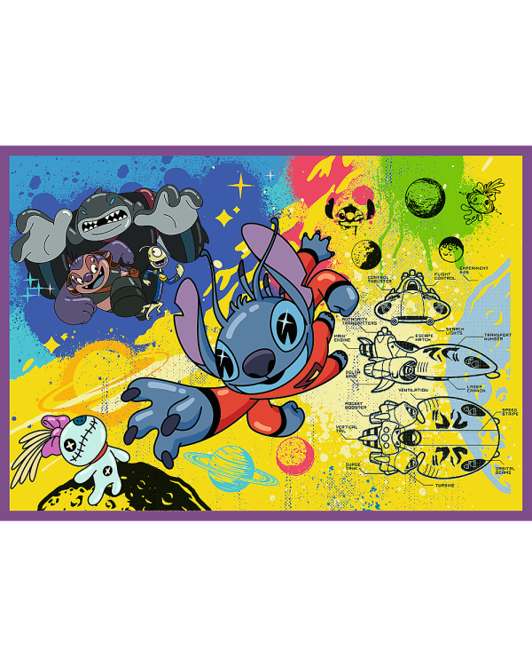 TREFL DISNEY STITCH Комплект пазлов, 4x250 шт.