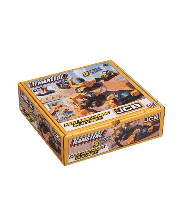 JCB MINI MACHINES Игровой набор с 5-ю машинками стройтехники и песком