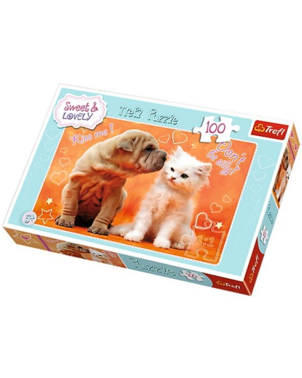 TREFL Пазл 100 Щенок и котенок