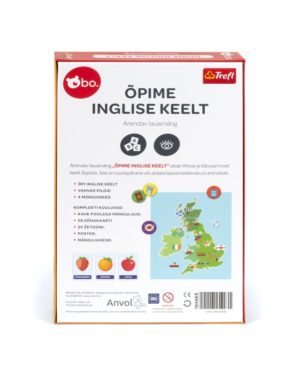 bo. Развивающая настольная игра "Учим английский" (на эстонском языке)
