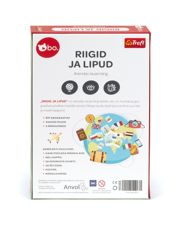 bo. Развивающая настольная игра "Страны и флаги" (на эстонском языке)