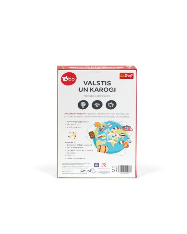 bo. Развивающая настольная игра "Страны и флаги" (на латышском языке)