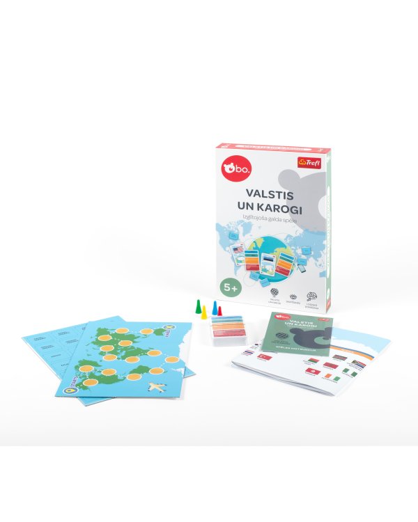 bo. Развивающая настольная игра "Страны и флаги" (на латышском языке)