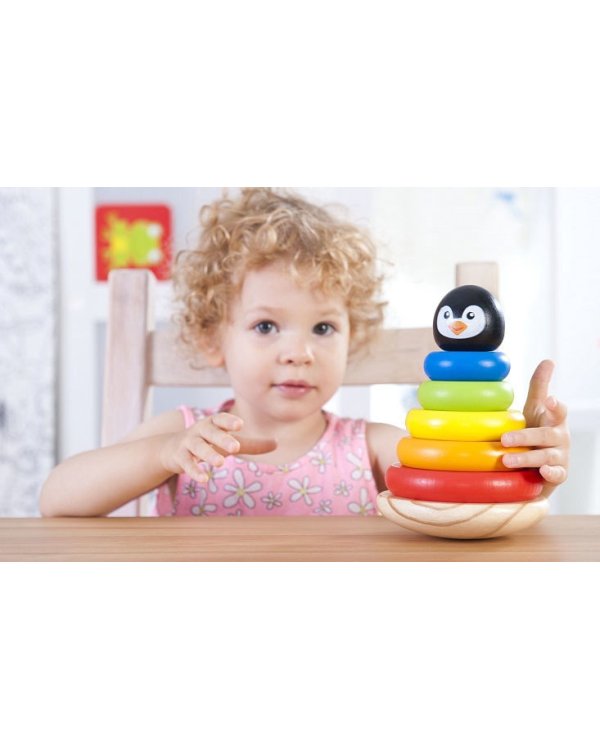 TREFL WOODEN TOYS Пирамидка Пингвин