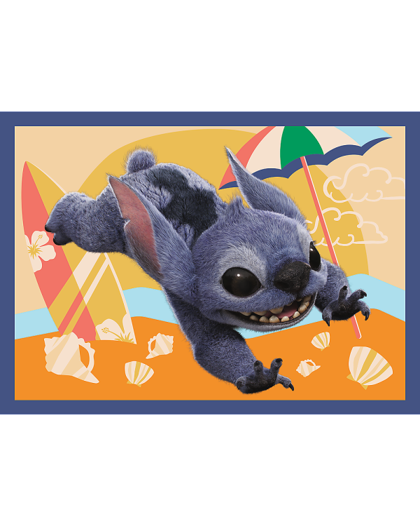 TREFL DISNEY STITCH Комплект пазлов 4в1 Отпуск на Гавайях