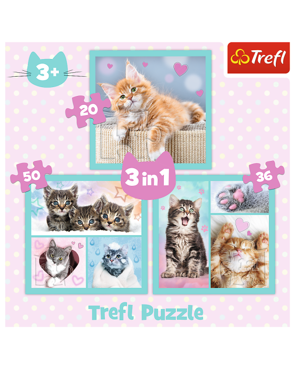 TREFL Комплект пазлов 3в1 Котята