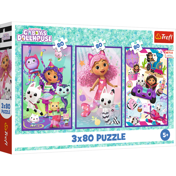 TREFL GABBY´S DOLLHOUSE Набор пазлов, 3 x 80 шт.
